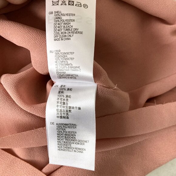 Reiss Kier boat neck lined shift dress, pink / peach / salmon, high neck, simple - Picture 11 of 11